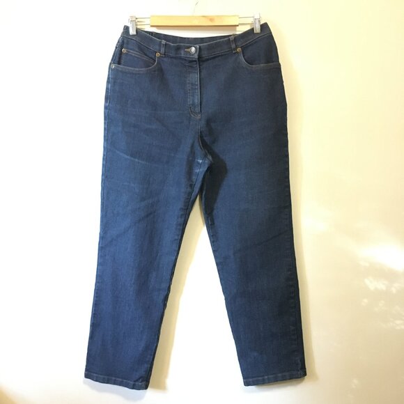 Vintage Allison Daley Stretchy Waist Mom Dark Blue Jeans - Picture 3 of 16